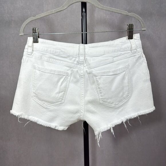 A.N.A. Low-Rise White Cut-off Shortie Denim Shorts - Picture 2 of 3